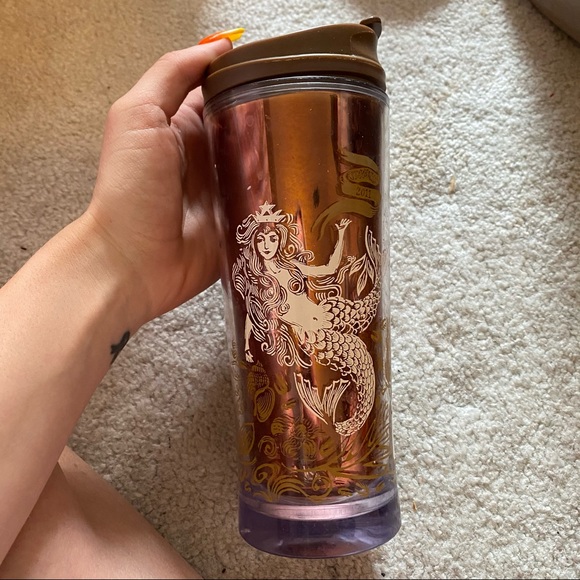 Starbucks brown mermaid thermos cup